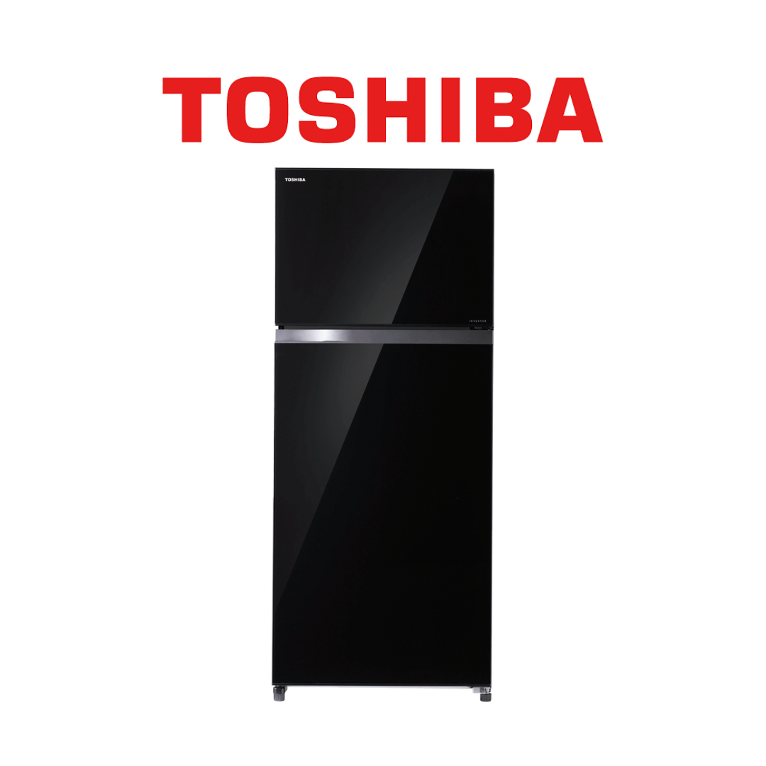 TOSHIBA GR-AG55SDZ(XK) 510L GLASS BLACK 2 DOOR TOP FREEZER 