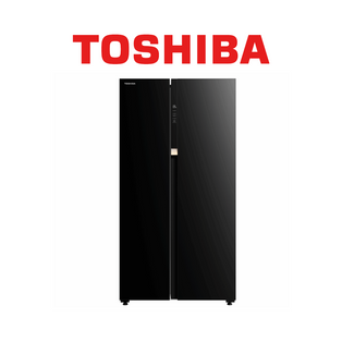 TOSHIBA GR-RS780WE-PGX 545L BLACK GLASS SIDE BY SIDE REFRIGERATOR