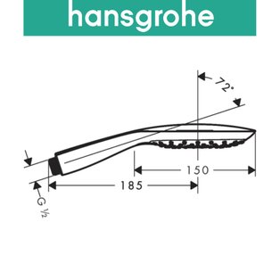 HANSGROHE 26551400 RAINDANCE SELECT E HANDSHOWER 150 3JET ECOSMART CHROME