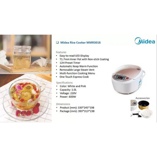 MIDEA MMR3018 1L WHITE RICE COOKER