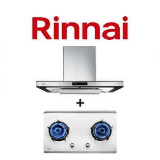 RINNAI RH-C91A-SSVR 90CM CHIMNEY HOOD WITH TOUCH CONTROL + RINNAI RB-72S 2 BURNER HYPER FLAME STAINLESS STEEL BUILT-IN HOB