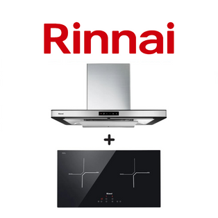 RINNAI RH-C91A-SSVR 90CM CHIMNEY HOOD WITH TOUCH CONTROL + RINNAI RB-7012H-CB 2 ZONE INDUCTION HOB WITH TOUCH CONTROL