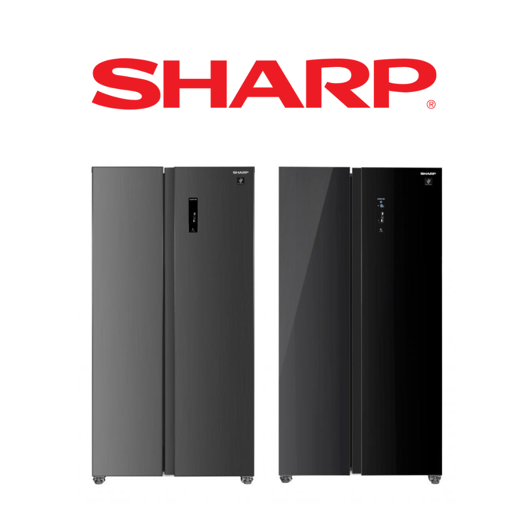 SHARP SJ-SS60E-DS | SG-SS60G-BK 599L DARK SILVER/BLACK GLASS SIDE 