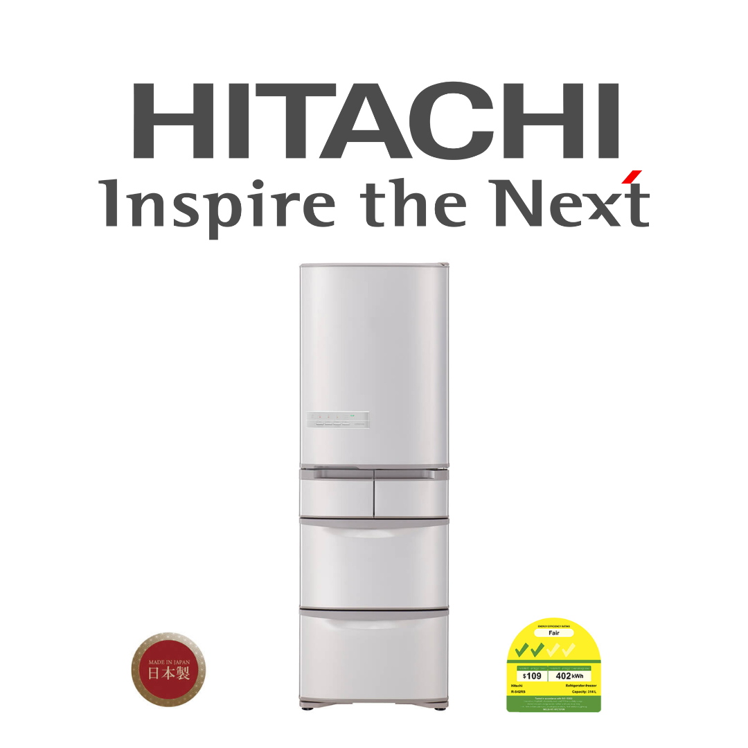 HITACHI RS42RS 319L STAINLESS CHAMPAGNE MADE IN JAPAN REFRIGERATOR