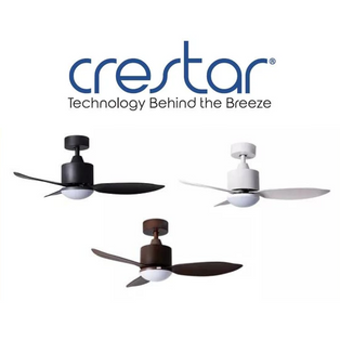 CRESTAR VALUEAIR 40 INCH BLACK/WHITE/WOOD 3 BLADE CEILING FAN WITH LED LIGHT AND REMOTE CONTROL