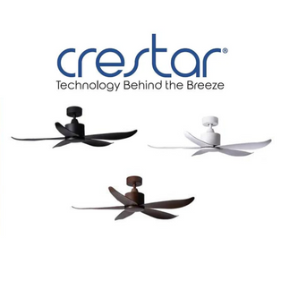 CRESTAR VALUEAIR 48 INCH BLACK/WHITE/WOOD 5 BLADE CEILING FAN WITH REMOTE CONTROL