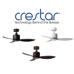 CRESTAR VALUEAIR 46 INCH BLACK/WHITE/WOOD 3 BLADE CEILING FAN WITH REMOTE CONTROL