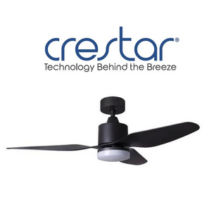 CRESTAR NINJAAIR 3 BLADES 48 INCH CEILING FAN WITH LED AND REMOTE CONTROL (BLACK)
