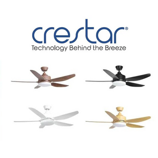 CRESTAR AIRIS+ BLACK/WHITE/WALNUT WOOD/MAPLE WOOD 5 BLADE 50 INCH SMART CEILING FAN WITH LED LIGHT AND REMOTE CONTROL