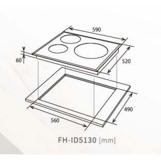 FUJIOH FH-ID5130 60CM 3 ZONE INDUCTION HOB WITH TOUCH CONTROL