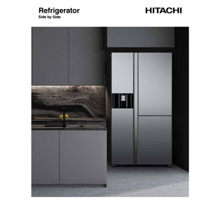 HITACHI R-M700VAG9MSX 569L MIRROR SIDE BY SIDE REFRIGERATOR WITH ICE AND WATER DISPENSER