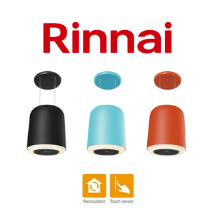 RINNAI RH-D3154 41ø BLACK / SKY BLUE / ORANGE PLASMAFRESH PENDANT ISLAND HOOD WITH / WITHOUT REMOTE CONTROL