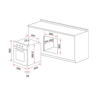 EF BO AE 62-A 56L BUILT-IN OVEN