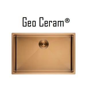 GEO CERAM GDX110-65R10 GOLD STAINLESS STEEL KITCHEN SINK