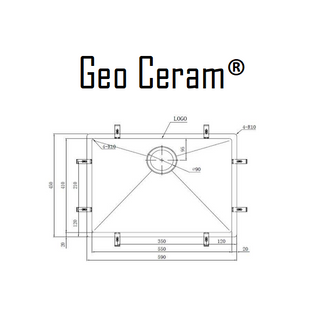 GEO CERAM GDX110-55R10 GOLD STAINLESS STEEL KITCHEN SINK