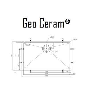 GEO CERAM GDX110-65R10 GOLD STAINLESS STEEL KITCHEN SINK