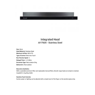 BRANDT AI1790X BUILT-IN STAINLESS STEEL EXTRACTOR HOOD