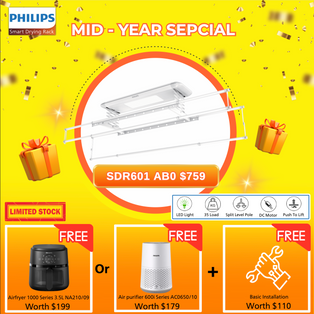*JUNE PROMOTION* PHILIPS SDR601-AB0 SMART CLOTHES DRYING RACK