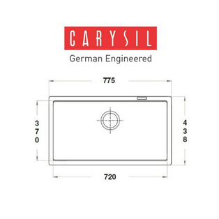 CARYSIL JUMBO #780-U UNDERMOUNT SINGLE BOWL GRANITE SINK