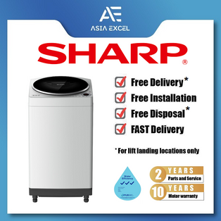 SHARP ES-W80EW-H LIGHT GREY 8KG TOP LOAD WASHING MACHINE