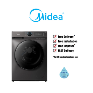 MIDEA MF200W120WB 12KG DARK GREY INVERTER SMART CONTROL FRONT LOAD WASHING MACHINE