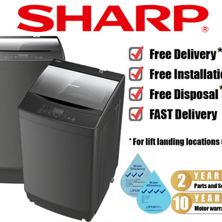 SHARP ES-G70G | ES-G70G2 7KG 3 TICK / 4 TICK DARK GREY TOP LOAD WASHING MACHINE
