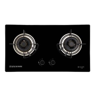 VALENTI VC721G 73CM 2 BURNER BLACK TEMPERED GLASS GAS HOB WITH SAFETY DEVICE