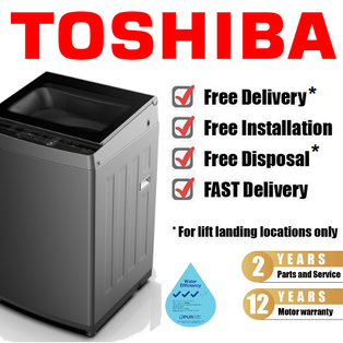 TOSHIBA AW-DJ1000FS 9KG METALLIC GREY TOP LOAD WASHING MACHINE WITH DIRECT DRIVE INVERTER MOTOR