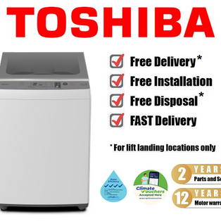 TOSHIBA AW-M1000FS(WS) 9KG WHITE 4 TICK TOP LOAD WASHING MACHINE