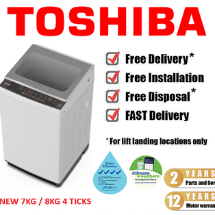 TOSHIBA AW-M901BS(WS) WHITE 8KG 4 TICK TOP LOAD WASHING MACHINE