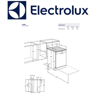 ELECTROLUX ESA47200SW | ESA47200SX WHITE / SILVER 13 PLACE SETTING ULTIMATECARE 300 FREE STANDING DISHWASHER