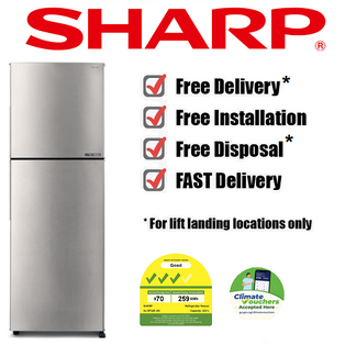 SHARP SJ-RF22E-SL 224L 3 TICK SILVER TOP FREEZER INVERTER REFRIGERATOR