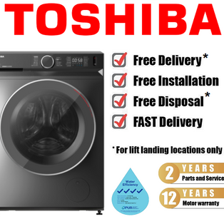 TOSHIBA TW-BK115G4S 10.5KG REAL INVERTER DARK GREY FRONT LOAD WASHING MACHINE