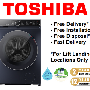 TOSHIBA TWD-BM115GF4S 10.5/7KG DARK GREY FRONT LOAD 2 IN 1 WASHER CUM DRYER