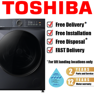 TOSHIBA TWD-T21BU140UWS(MG) 13/8KG DARK GREY FRONT LOAD 2 IN 1 WASHER CUM DRYER