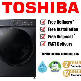 TOSHIBA TW-T21BU95UWS(MG) 8.5KG SMART CONTROL DARK GREY FRONT LOAD WASHING MACHINE