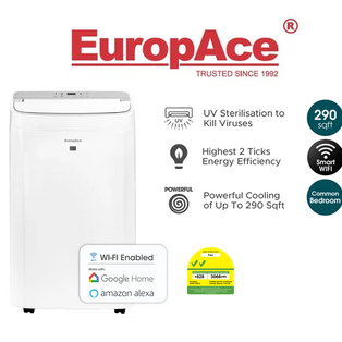 EUROPACE EGAC12E8UV 12000 BTU 4-IN-1 SMART AIR PURIFYING PORTABLE AIR CONDITIONER