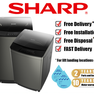 SHARP ES-F120G | ES-F120G2 12KG INVERTER 3 TICK / 4 TICK TOP LOAD WASHING MACHINE