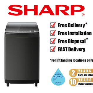 SHARP ES-W105TWXT-SA2 10.5KG INVERTER 4 TICK TOP LOAD WASHING MACHINE