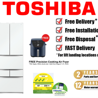 TOSHIBA GR-RM593WE-PGX(B3) 451L FUJI WHITE GLASS ITOUCH MULTI DOOR REFRIGERATOR