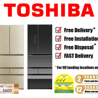 TOSHIBA GR-RM631WE-PGX(A6) | GR-RM631WE-PGX(B1) 588L IVORY GOLD / BLACK MIRROR MULTI DOOR REFRIGERATOR