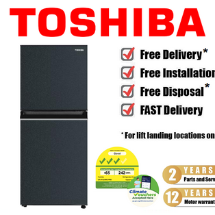 TOSHIBA GR-RT234WE-PMX(52) 179L BLACK SAPPHIRE TOP FREEZER INVERTER REFRIGERATOR