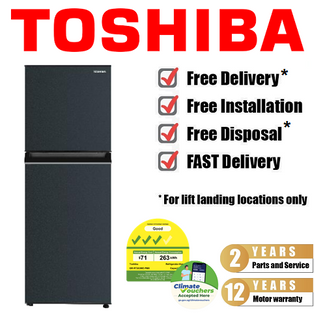 TOSHIBA GR-RT303WE-PMX(52) 233L BLACK SAPPHIRE TOP FREEZER INVERTER REFRIGERATOR