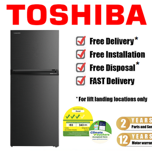 TOSHIBA GR-RT559WE-PMX (06S) 411L 3 TICKS MORANDI GREY INVERTER TOP FREEZER REFRIGERATOR