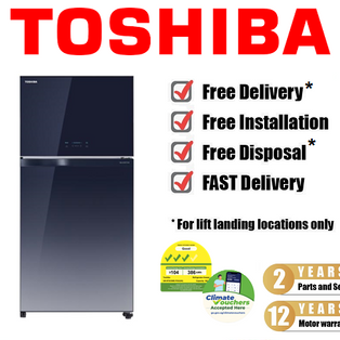 TOSHIBA GR-RT735WE-PGX(GG) 548L GRADIENT BLUE GLASS TOP FREEZER INVERTER REFRIGERATOR WITH AUTO ICE MAKER