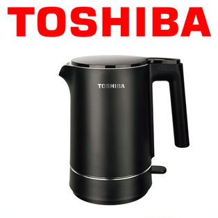 TOSHIBA KT-15DRRS 1.5L DOUBLE WALL PROTECTION BLACK ELECTRIC KETTLE