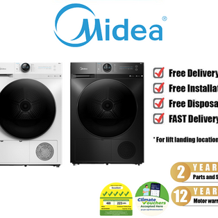 MIDEA MD200H80WW | MD200H80T 8KG WHITE / DARK GREY FRONT LOAD HEAT PUMP DRYER