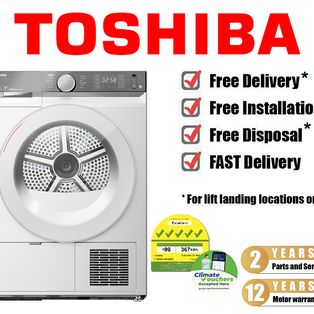 TOSHIBA TD-BK100GHS(WW) WHITE 9KG SMART FRONT LOAD HEAT PUMP DRYER