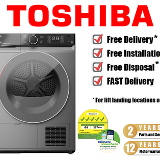 TOSHIBA TD-BK110GHS 10KG DARK SILVER FRONT LOAD HEAT PUMP DRYER