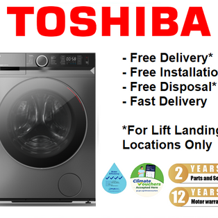 TOSHIBA TW-T23BU95UWS(SK) 8.5KG DARK GREY INVERTER FRONT LOAD WASHING MACHINE